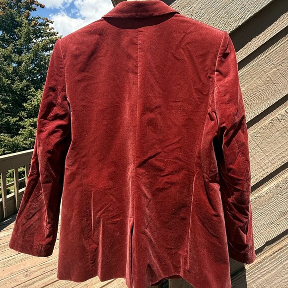 EUC Banana Republic Double-Breasted Cabin Red Velvet Blazer - Picture 4 of 12